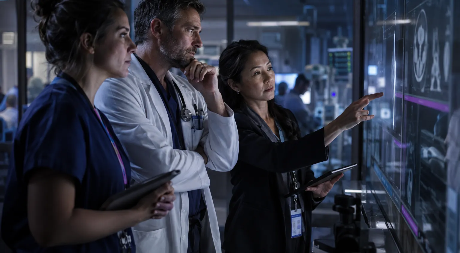 Clinical team reviewing information together
